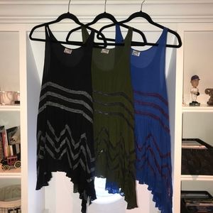 *BLUE* Free People Voile and Lace Trapeze Slip